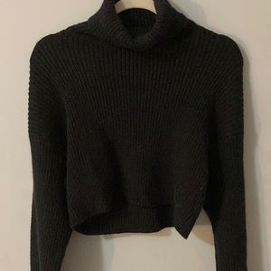 Black Cropped Turtleneck